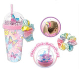 Hot Focus Butterflies Insulated Confetti Glitter Dome Tumbler - Cup Of Fun - Aura In Pink Inc.