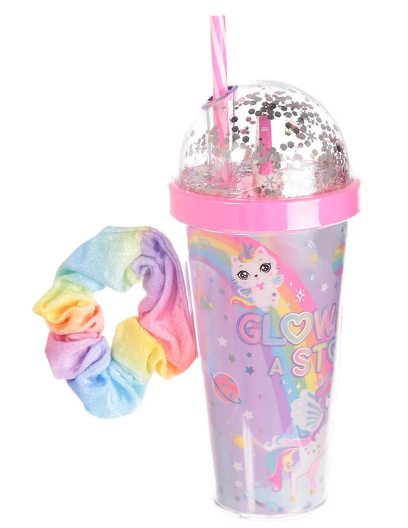 Hot Focus Glow Like A Star Glow-In-The-Dark Insulated Confetti Glitter Dome Tumbler - Cup Of Fun