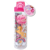 Hot Focus Unicorn Believe In Magic Pop-Open Water Bottle - Writing Fun - Aura In Pink Inc.