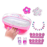 Hot Focus Unicorn Glitter Pink Nail Dryer Manicure Studio 19-Piece Set - Aura In Pink Inc.