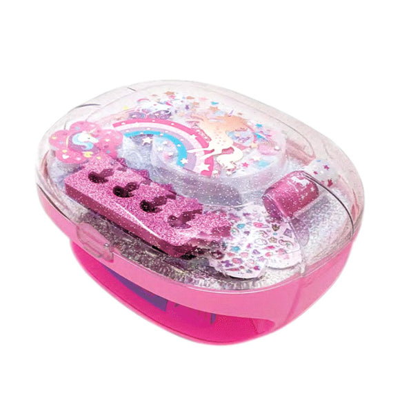 Hot Focus Unicorn Glitter Pink Nail Dryer Manicure Studio 19-Piece Set