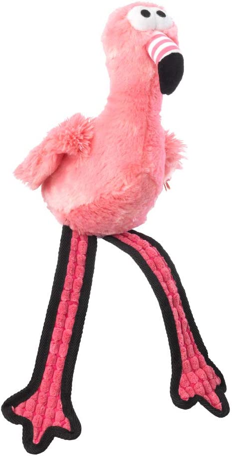 House Of Paws Fluffies Fun Birds Pink Flamingo Squeaky Plush Dog Toy