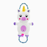 HugSmart Rope Funz Fairytale Story Unicorn Tug-O-War Ultra Durable Squeaky Plush Dog Toy - Aura In Pink Inc.