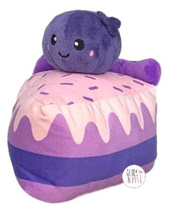Hugsmart Fuzzy Friendz Grape Cake Squeaky Plush Dog Toy - Aura In Pink Inc.