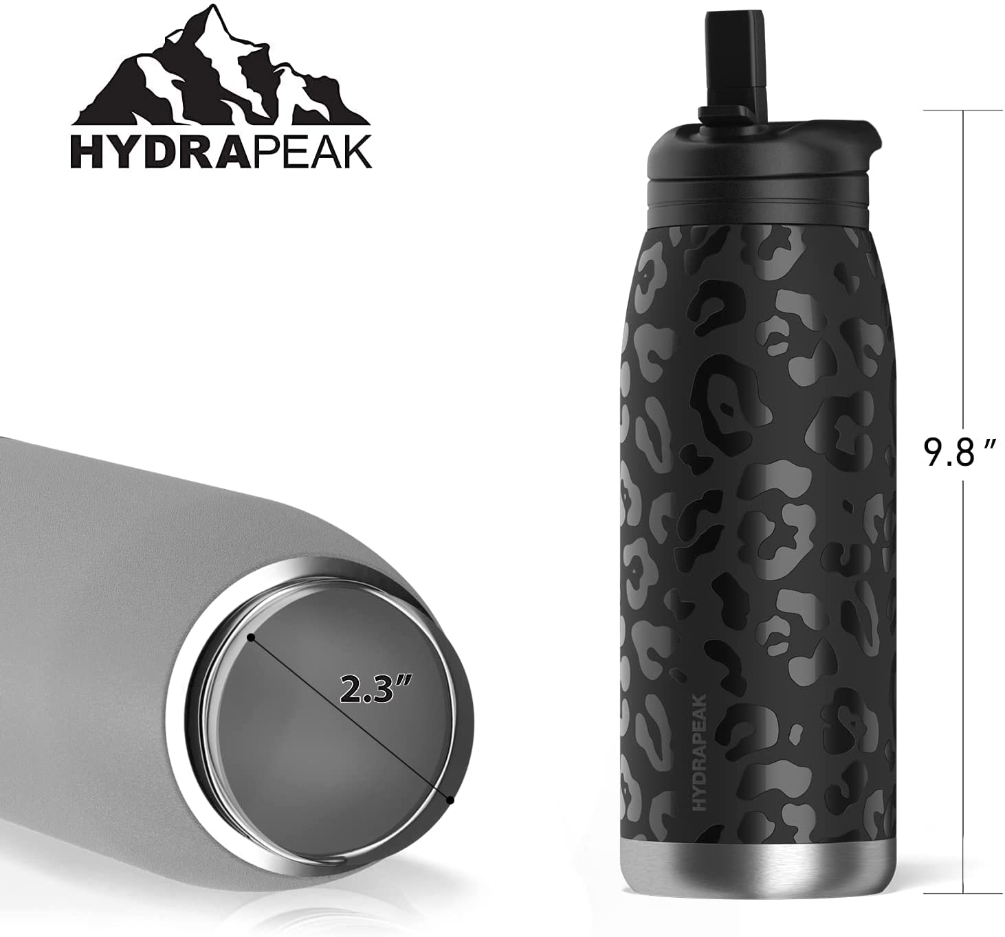 HydraPeak Classics Black Leopard Artisan Wide Mouth Stainless Steel In –  Aura In Pink Inc.