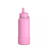 HydraPeak Classics Bubblegum Pink Wide Mouth Sport 32oz Stainless Steel Insulated Bottle w/Flip Top Carry Handle Lid