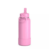 HydraPeak Classics Bubblegum Pink Wide Mouth Sport 32oz Stainless Steel Insulated Bottle w/Flip Top Carry Handle Lid