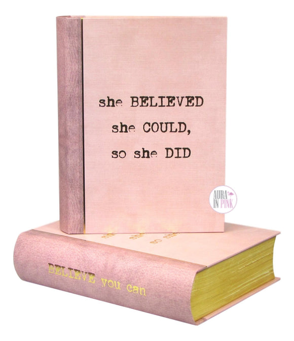 She Believed She Could So She Did Storage Book - Aura In Pink Inc.
