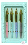 Eccolo Pastel Inspirational Variety Ballpoint Pen Set of 4 - Aura In Pink Inc.