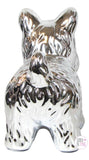 Chrome Silver Terrier Dog Statue - Aura In Pink Inc.