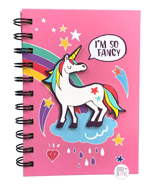 I'm So Fancy 3D Unicorn Pink Mini Spiral-Bound Notebook – Aura In