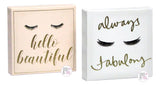 Always Fabulous & Hello Beautiful Inspirational Shelf/Desk Canvas Art - Aura In Pink Inc.