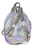 Iridescent Silver Rainbow Prism Mini Backpack Bag - Aura In Pink Inc.
