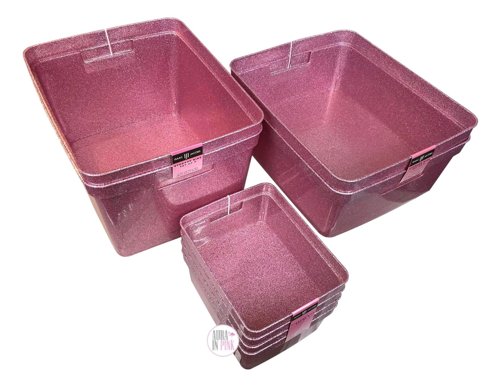 Isaac Jacobs Glitter Beauty Accessories Pink Glitter Storage Organizer –  Aura In Pink Inc.