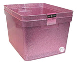 Isaac Jacobs Glitter Beauty Accessories Pink Glitter Storage Organizer Bin Sets - Small, Medium, & Large - Aura In Pink Inc.