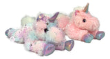 Jazzwares Kellytoy 12 Inch Magical Sparkle Laying Unicorns - Iridescent Pink & Silver Stars Tie Dye - Aura In Pink Inc.