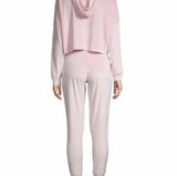 Juicy Couture Ladies Lola Crystal Diamond Bling Light Pink Velour 2-Piece Sleepwear Loungewear Set - Aura In Pink Inc.