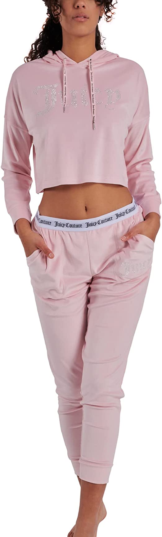 Juicy Couture Ladies Lola Crystal Diamond Bling Light Pink Velour