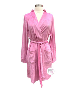 Juicy Couture Sleepwear Ladies Cashmere Rose Pink Velour Luxe Bling Logo Belted Robe
