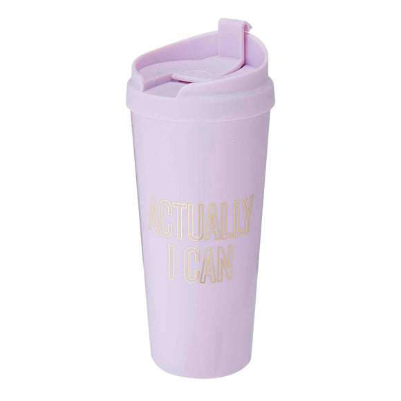 Kate Spade New York Actually I Can Motivational Lilac Purple Thermal Travel Mug w/Lid
