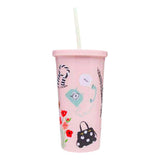 Kate Spade New York Paris Parisienne Chic Pink Double Wall Tumbler w/Lid & Straw