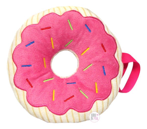Kellypet Pink Sprinkles Strawberry Glazed Donut Plush Squeaky Dog Toy - Aura In Pink Inc.