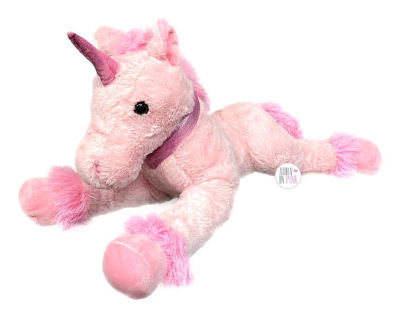 Kellytoy 24 Inch Pink Floppy Plush Laying Unicorn - Aura In Pink Inc.