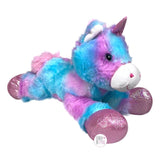 Kellytoy Fantasy Pets Tie Dye Plush Sparkle Laying Unicorns - Assorted Colors & Sizes