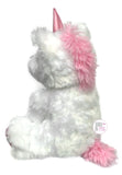 Kellytoy K. Luxe Baby White Plush Unicorn w/Pink Mane & Rattle - Aura In Pink Inc.