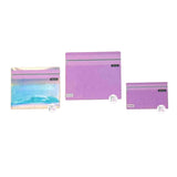Kensie Pink Mesh & Pink Holographic Zip Cosmetics Pouch Set of 3