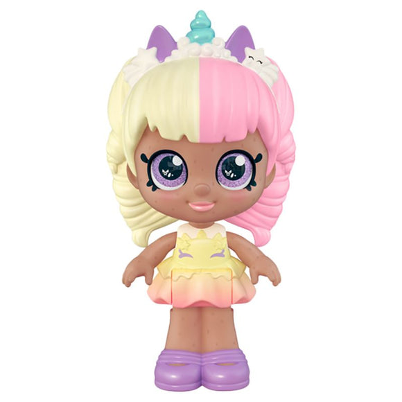 Kindi Kids Minis Mystabella Poseable Bobble Head Doll - Aura In Pink Inc.
