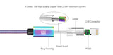 LAX Apple MFi iPhone iPad iPod AirPods Certified 4 Foot Tough Metallic Rainbow Iridescent Chrome Mesh Lightening To USB Cable - Aura In Pink Inc.