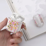 LAX Glitter AirPods Case Cover Protective Skin for Apple AirPods 1 & 2 - Cotton Candy Pastel Glitter Bling - Aura In Pink Inc.