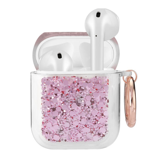 LAX Glitter AirPods Case Cover Protective Skin for Apple AirPods 1 & 2 - Pink Glitter Bling - Aura In Pink Inc.