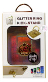 LAX Liquid Gold & Pink Glitter Bling Phone Ring & Kick-Stand - Aura In Pink Inc.