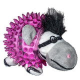 Lil' Bitty Squeakers Spunky Pup Zebra Squeaky Plush Pink Spiker Ball Dog Toy - Aura In Pink Inc.