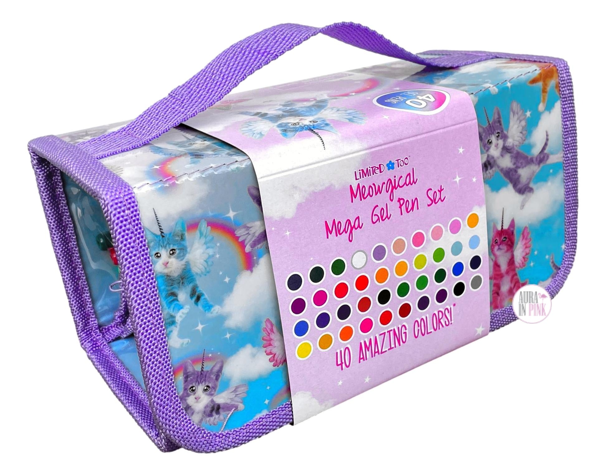 Limited Too Meowgical Caticorns 40-Pc Mega Gel Pen Set w/Multi