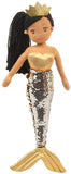 Linzy Plush Under The Sea Kristal Mermaid w/Reversible Metallic Gold & Silver Sequin Tail - Aura In Pink Inc.