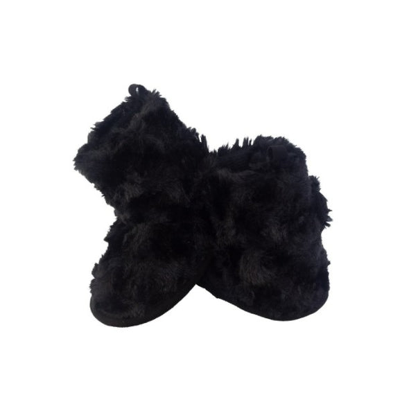 Little Me Black Faux Fur Baby Boots - Aura In Pink Inc.