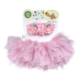 Little Me Pink Sparkly Tutu & Floral Eared Headpiece Baby Photo Op Set