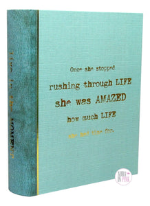 Live In The Moment Green Storage Box Book - Aura In Pink Inc.