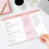 Love, Ellie Pink Weekly Planner Pad w/2 Metallic Rose Gold Pens Set - Aura In Pink Inc.
