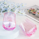 Luxe Habitat Pink Diamond Old Fashioned Rock Glasses Set Of 2 - Aura In Pink Inc.