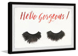 Marmont Hill Hello Gorgeous Eyelashes Framed Art Print In Glass - Aura In Pink Inc.