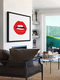 Marmont Hill Artisan Hand-Foiled Red Lips Wall Art Framed In Glass - Aura In Pink Inc.