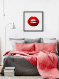 Marmont Hill Artisan Hand-Foiled Red Lips Wall Art Framed In Glass - Aura In Pink Inc.