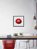 Marmont Hill Artisan Hand-Foiled Red Lips Wall Art Framed In Glass - Aura In Pink Inc.