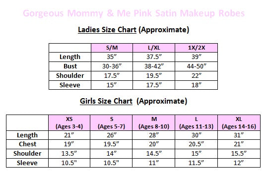 Gorgeous Mommy & Me Pink Satin Makeup Robes – Aura In Pink Inc.