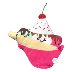 Macbeth Collection Puptown Chic Sweet Treats Ice Cream Sundae Squeaky Plush Dog Toy