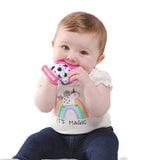 Malarkey Kids Pink Shimmer Unicorn Munch Mitt Teething Mitten & Travel/Wash Bag - Aura In Pink Inc.